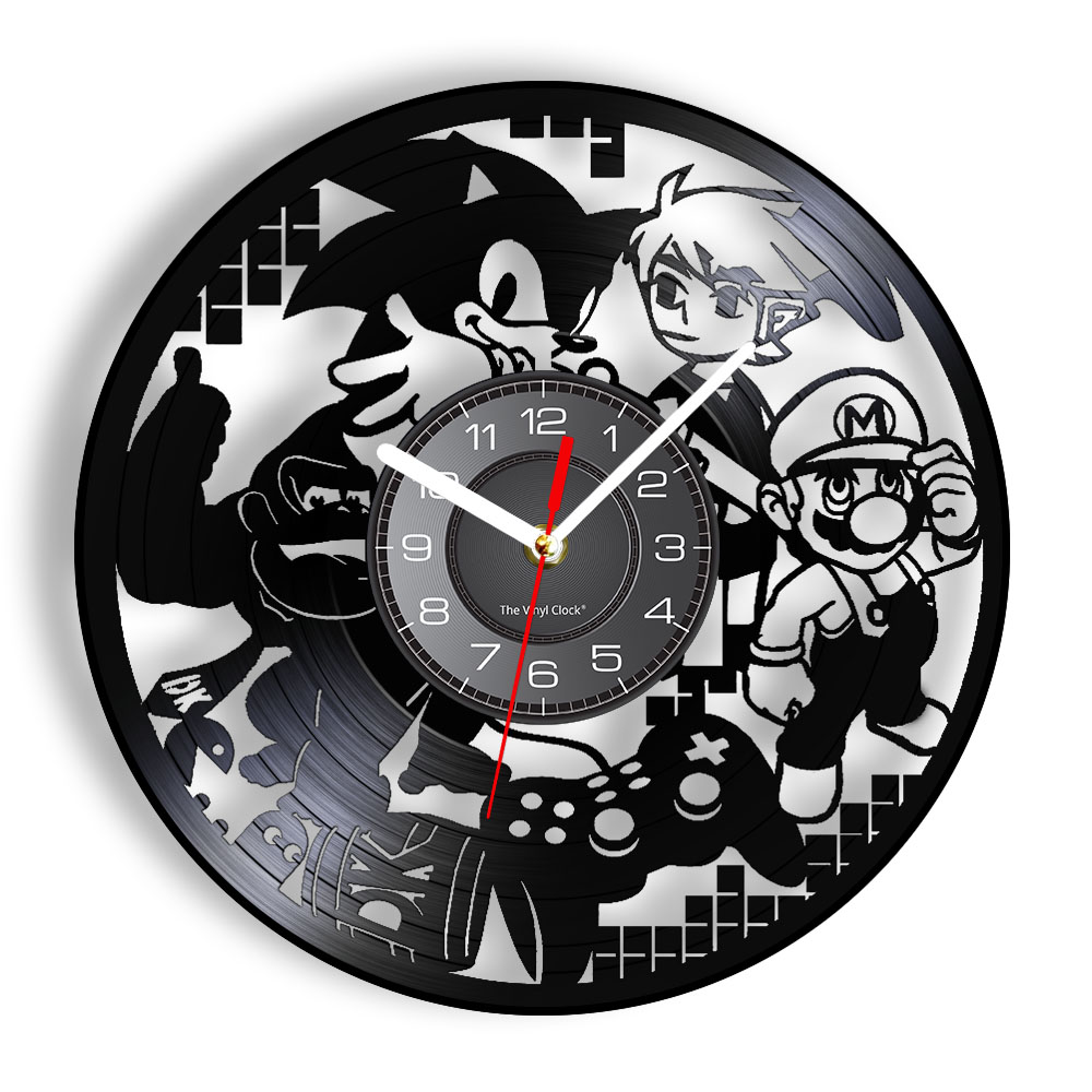 Retro Gaming Gadgets - Horloge murale en vinyle inspirée des