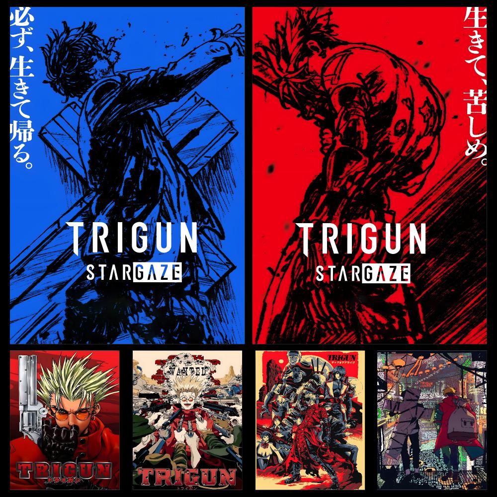 Retro Gaming Life - Affiche rétro cyberpunk Anime Trigun Stampede,