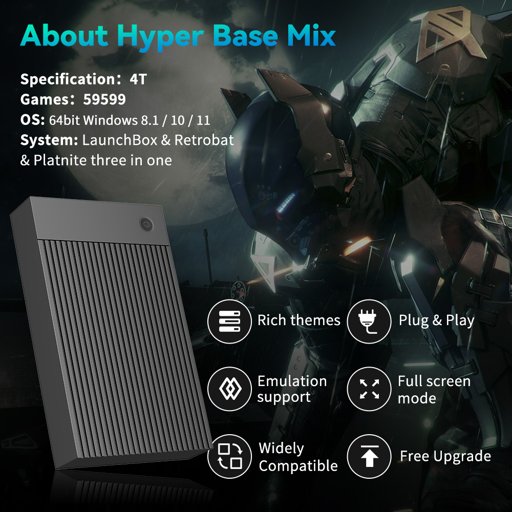 Hyper Base Mix 4TB Console de  - Retro Gaming Hard Drive avis et prix