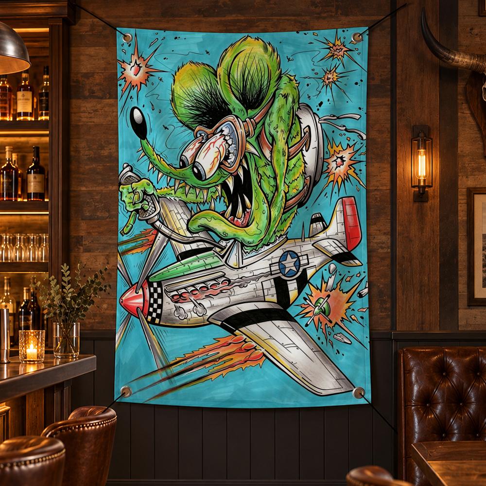 Drapeaux R-Rat Fink rétro, dra - Retro Gaming Lounge avis et prix