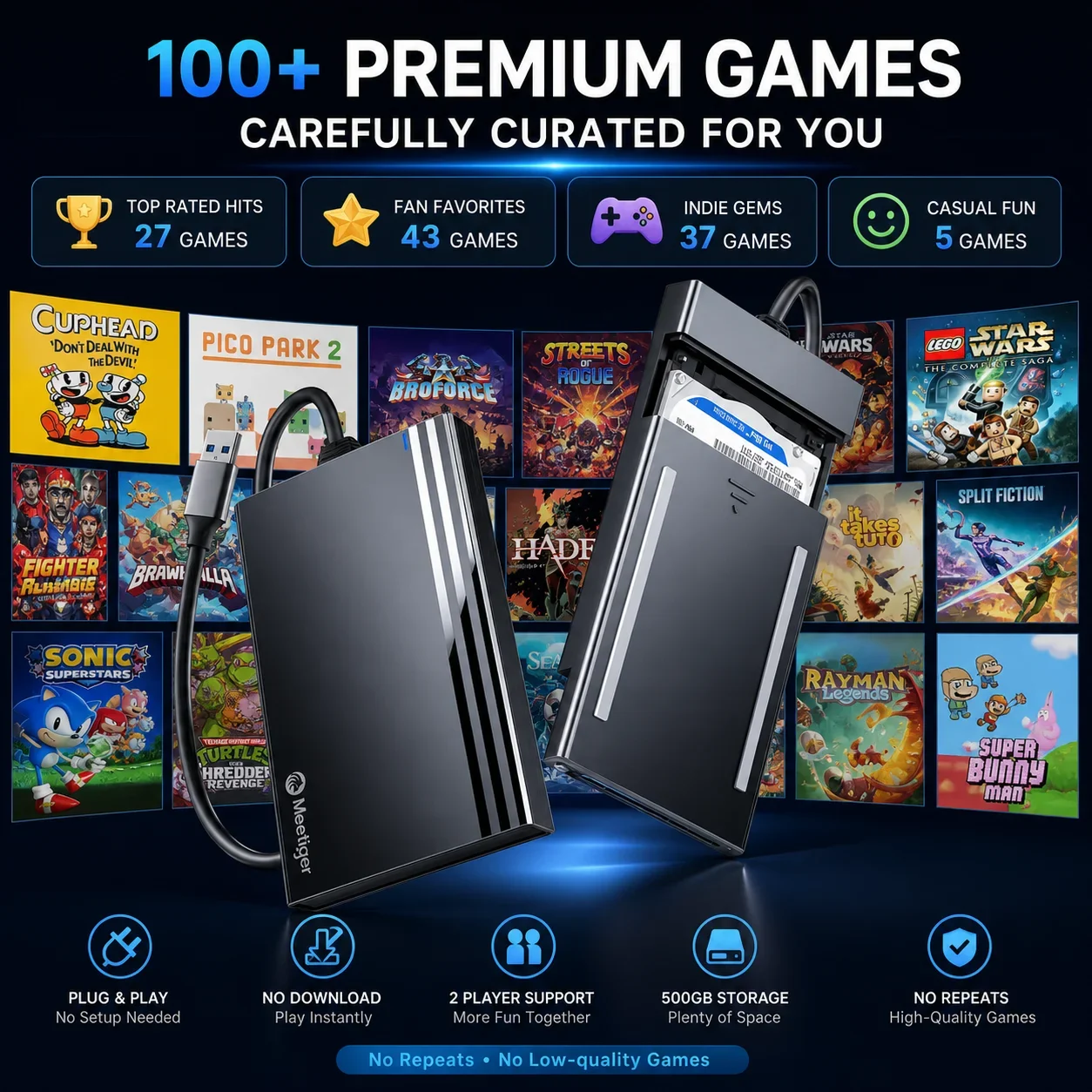 Console de jeu ZieBuddy 500 Go - Retro Gaming Hard Drive avis et prix